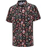 tracamiy Men's Christmas Shirt Short Sleeve Santa Claus Party Casual Golf Polo Shirts for Men