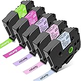 Colorty Compatible Label Tape Replacement for Brother P Touch Label Maker Tape TZe 12mm 0.47 Inch Laminated Tape (Pastel Purp