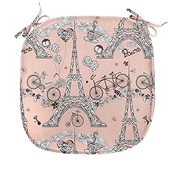 Ambesonne Eiffel Chair Seating Cushion Set of