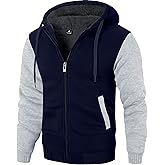 ZITY Men's Zip Up Hoodie Heavyweight Winter Sweatshirt Fleece Sherpa Lined Warm Jacket