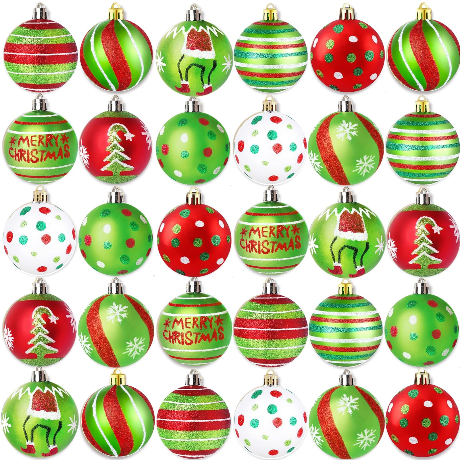 30 Christmas Baubles Christmas Decoration Set, 6 cm Plastic Christmas Tree Baubles with Hanger, Shatterproof Plastic, Christmas Tree Decoration, Hanging Tree Decoration Set (Purple)