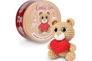 Cookie Box Kit de crochet pour débutants - Apprendre à crocheter des animaux en peluche Amigurumi - Cadeau - pour enfants (14