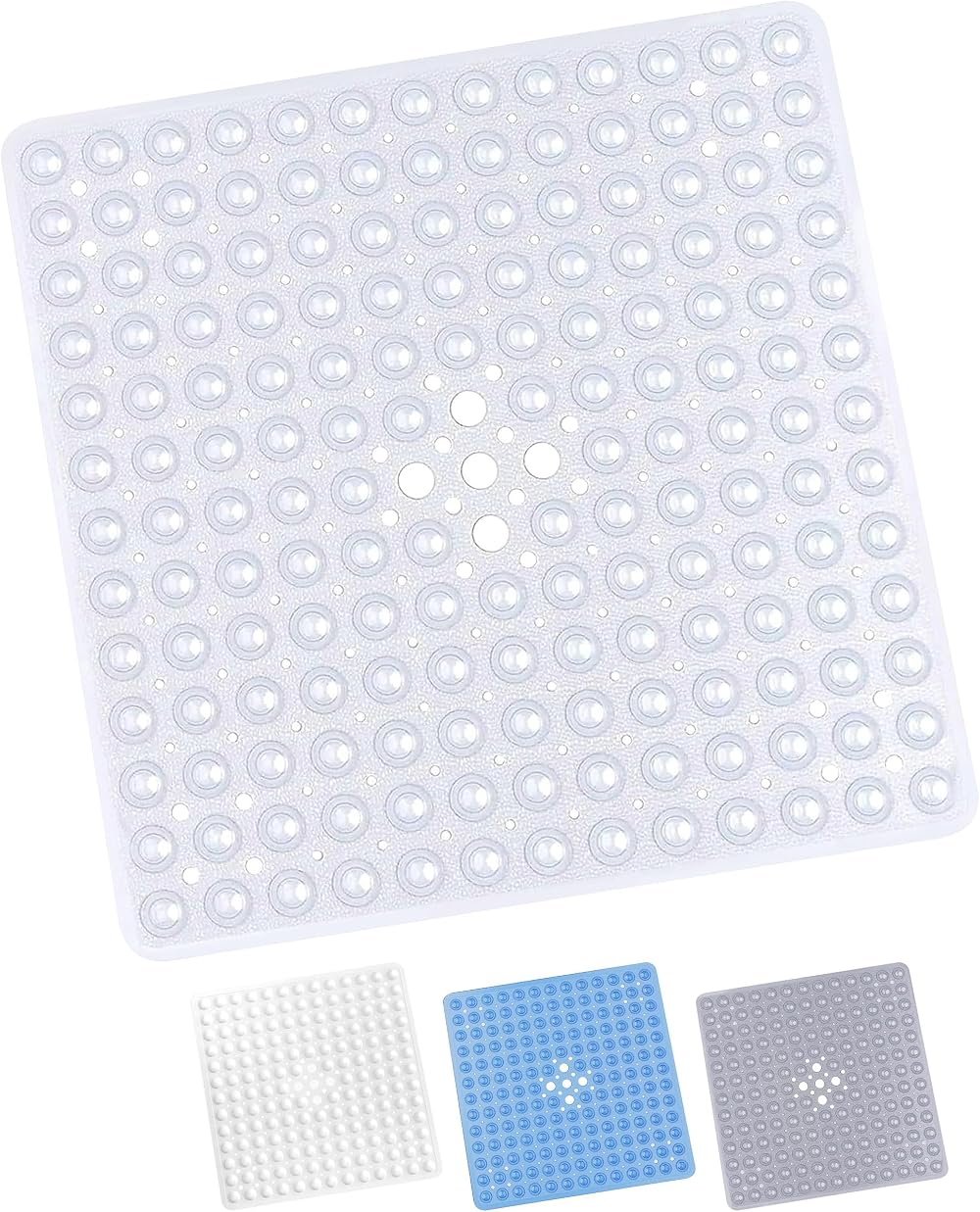 Yorkshire Bedding Non Slip Shower Mat 53x53 cm Clear with Suction Cups
