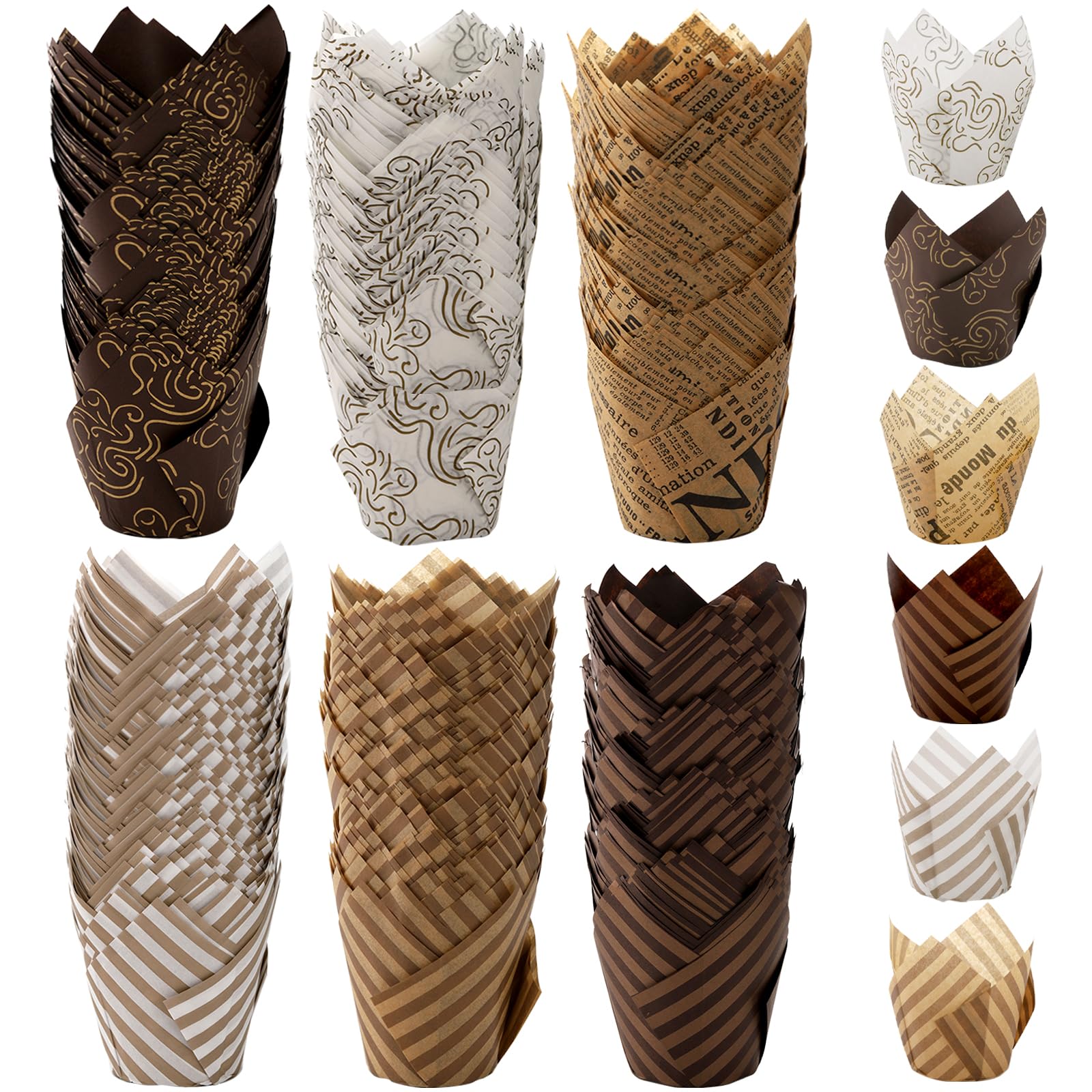 Photo 1 of Lawei Set of 300 Tulip Cupcake Liner - Baking Paper Cups Muffin Liners Wrappers for Weddings, Birthdays, Baby Showers