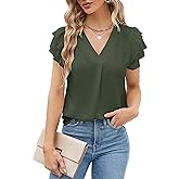 Blooming Jelly Womens Dressy Casual Shirts Short Sleeve V Neck Work Blouse Business Casual Summer Tops 2026