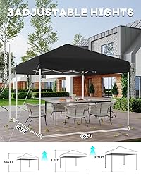 10x10 Pop Up Canopy Tent, Outdoor Tent with 3