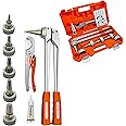 Purseter Manual PEX Pipe Expander Tool Kit with 5PCS be 3/8”,1/2",5/8",3/4",1" Expansion Heads for Propex Expansion suit Propex Wirsbo Meet ASTM F1960 Standard PEX Coupling Fitting Radiant Heat