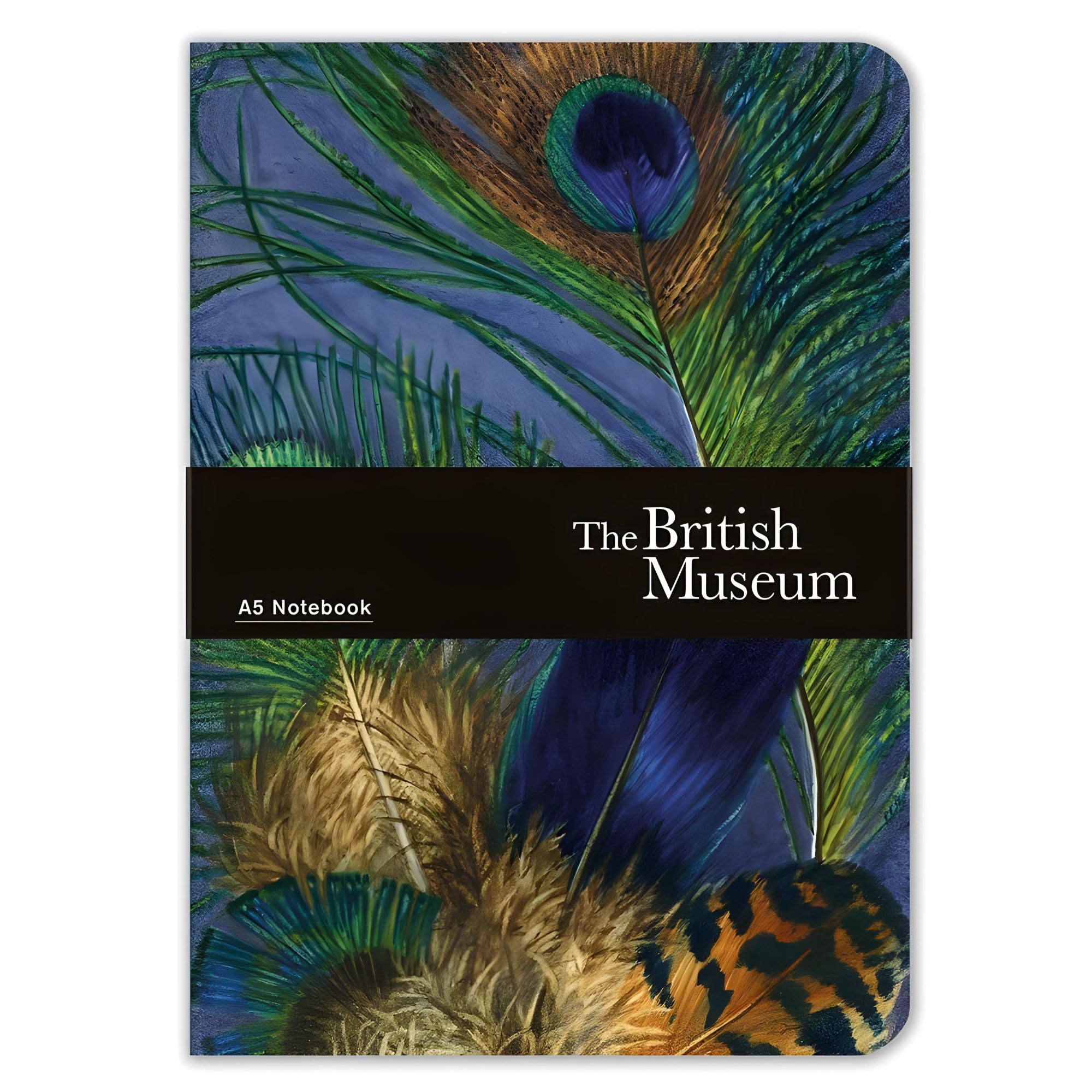 Museums & Galleries A5 Journal - Softcover Notebook - Peacock Feathers - The British Museum Design - 148 x 210mm - Artistic Stationery