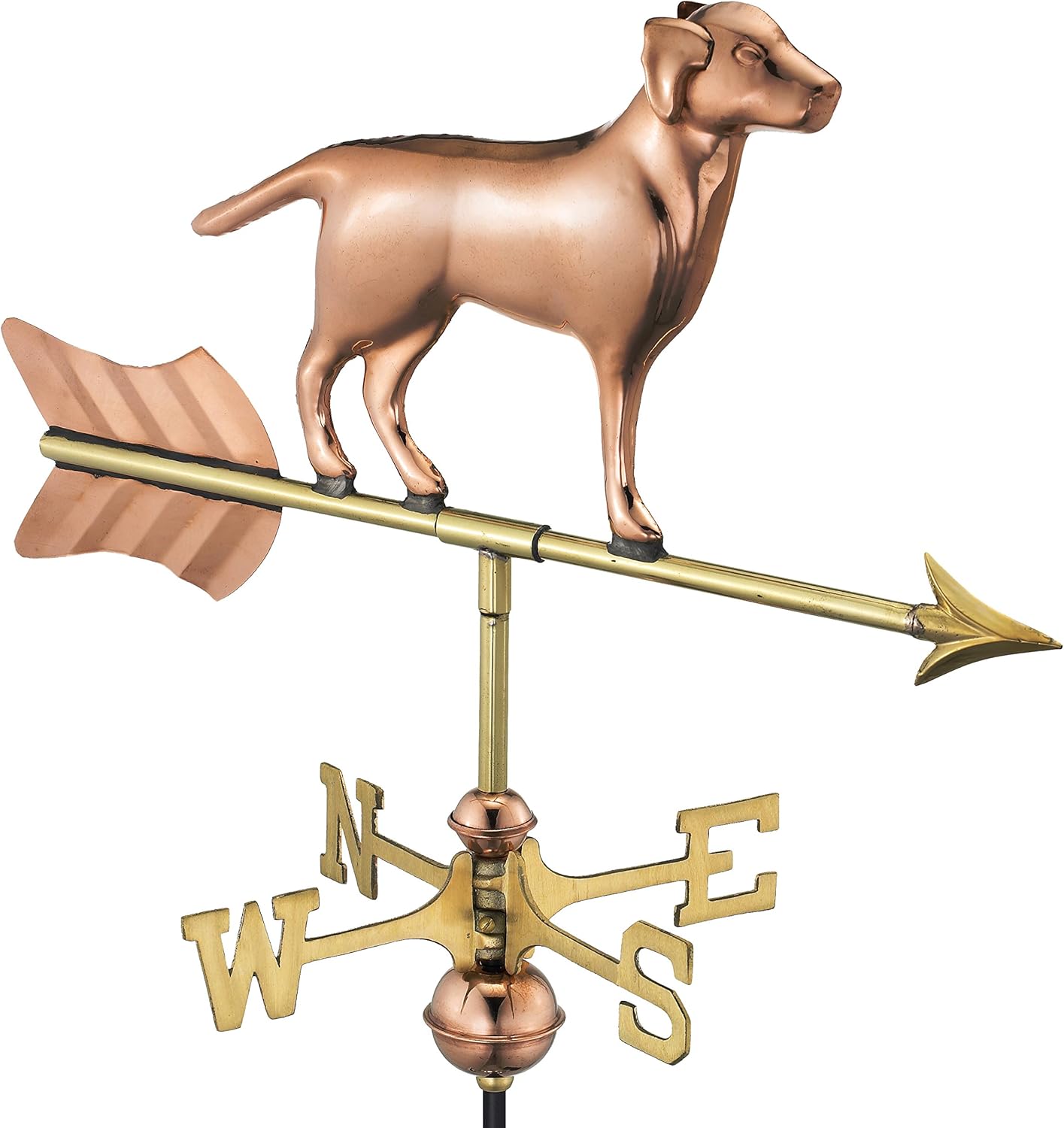 Weathervanes - Good Directions Labrador Retriever/Dog Cottage Weathervane, Includes Roof Mount, Pure Copper