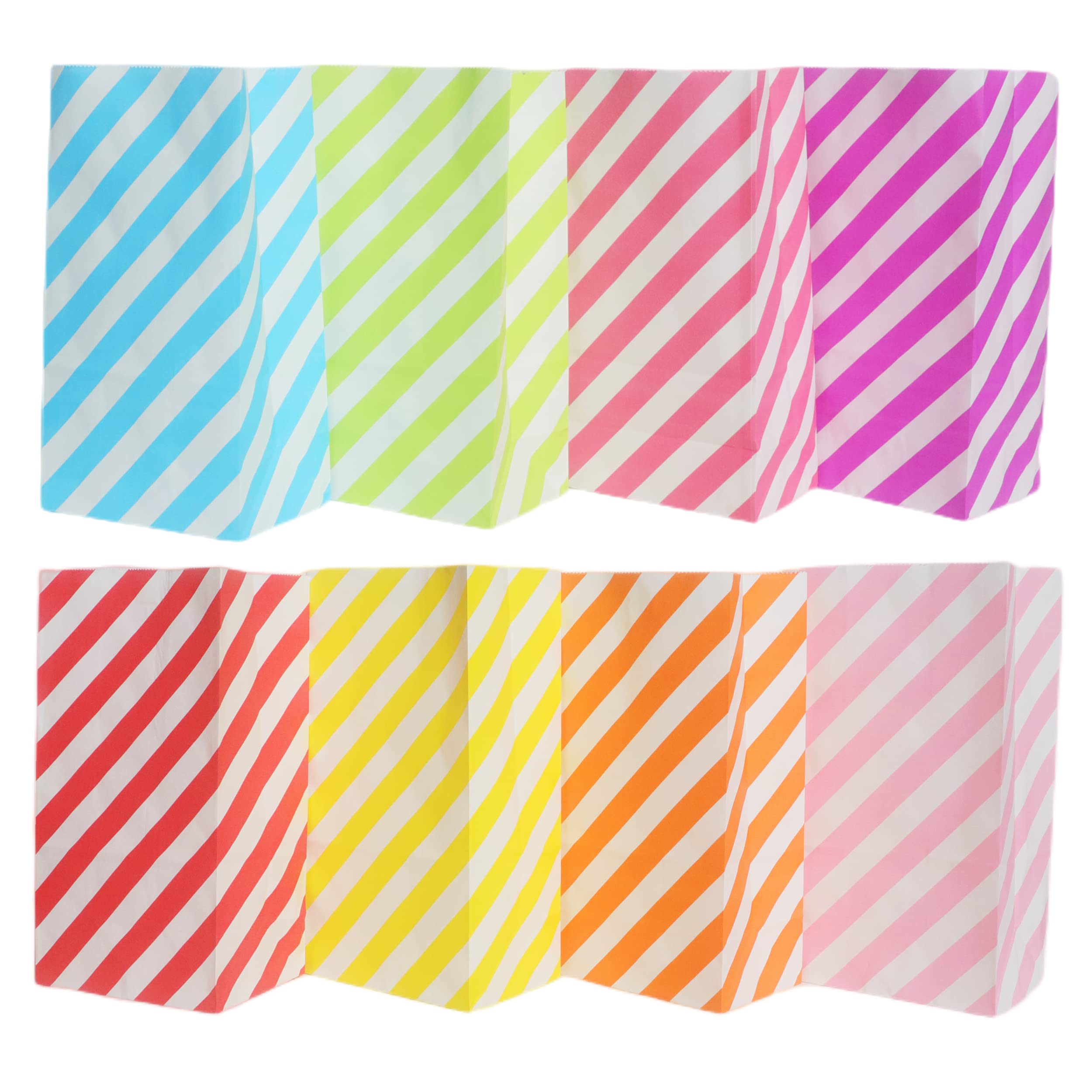 Photo 1 of FENKON 24Pcs Rainbow Party Favor Bags Treat Goodie Bags for Kids Birthday Party(Stripe)
