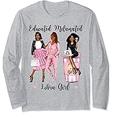 Educated Melanated Libra Girl Black Womens Zodiac Long Sleeve T-Shirt