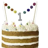 Happy Birthday Cake Bunting Topper - Handmade Cotton Banner With Wood Poles & Pink Roses, Cake Decor Garland - View #11