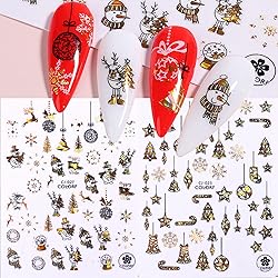 Holographic Christmas Nail Adhesive Sticker, Laser