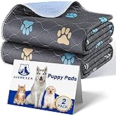 Aitmexcn Washable Puppy Dog Pee Pad, 2PCS 100% Waterproof Whelping Training Mat for Puppy/Senior Dog, Fast Drying Reusable Puppy Pads for Indoor, Outdoor and Car Travel- 24'' x 36''