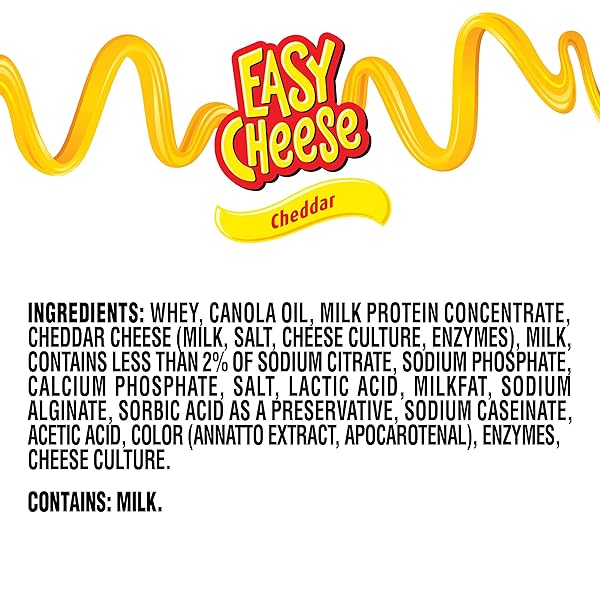 EASY CHEESE CHEDDAR CHEESE SNACK, 8 OZ