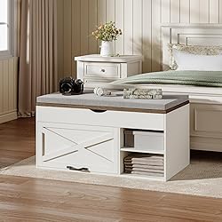 ChooChoo Storage Bench with Cushion, Shoe Bench