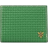 Anna by Anuschka Heritage Collection Women's Genuine Leather Mini RFID Blocking Two-Fold Wallet - Basket Embossed Caladium Green