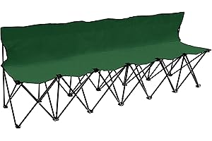 Trademark Innovations Portable 6-Seater Folding Team Sports Sideline Bench, Green