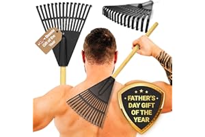 DISC LIVING The ORIGINAL Beast Rake Back Scratcher, Lightweight, Oversized Rake Back Scratching Itch Relief, 15 Prongs, Wide Size Scratching Claw, Ergonomic BackScratcher for Adult Men and Women (Black)
