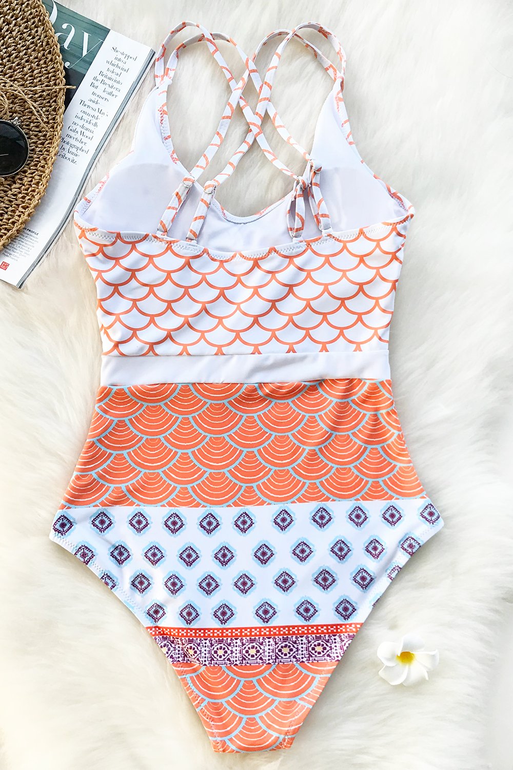 CUPSHE Women's Beautiful World Print Onepiece Swimsuit