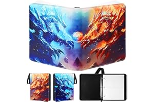 PEMOCYNY Trading Card Binder with Removable Sleeves, 3-Ring Card Holder with Zipper, Carrying Case Binder Album, Book Folder Storage Organizer (4 pocket with 440 cards)