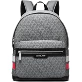 Michael Kors Malone Backpack, Silver-Tone Hardware/Crimson Signature Stripe