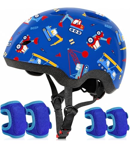 baby bike helmet and bads Amazon.com: Toddler Helmet with Knee Pads and Elbow Pads Set for Kids Age  1-3, Adjustable Infant Baby Bike Helmet for Girls Boys for Balance Bike,  Scooter, Bicycle : Sports & Outdoors