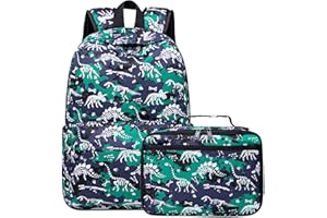LEDAOU Kids School Backpack with Lunch Box for Boy Kindergarten BookBag School Bag Preschool Kindergarten Toddler Backpack (Luminous Camo Blue)