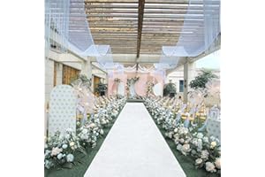 FUHSY White Aisle Runner for Wedding Velvet Aisle Carpet 2FTx15FT Wedding Accessories Romantic Velvet Fabric Floor Aisle Runner for Weddings Ceremony Decorative Aisle Rugs for Birthday Events