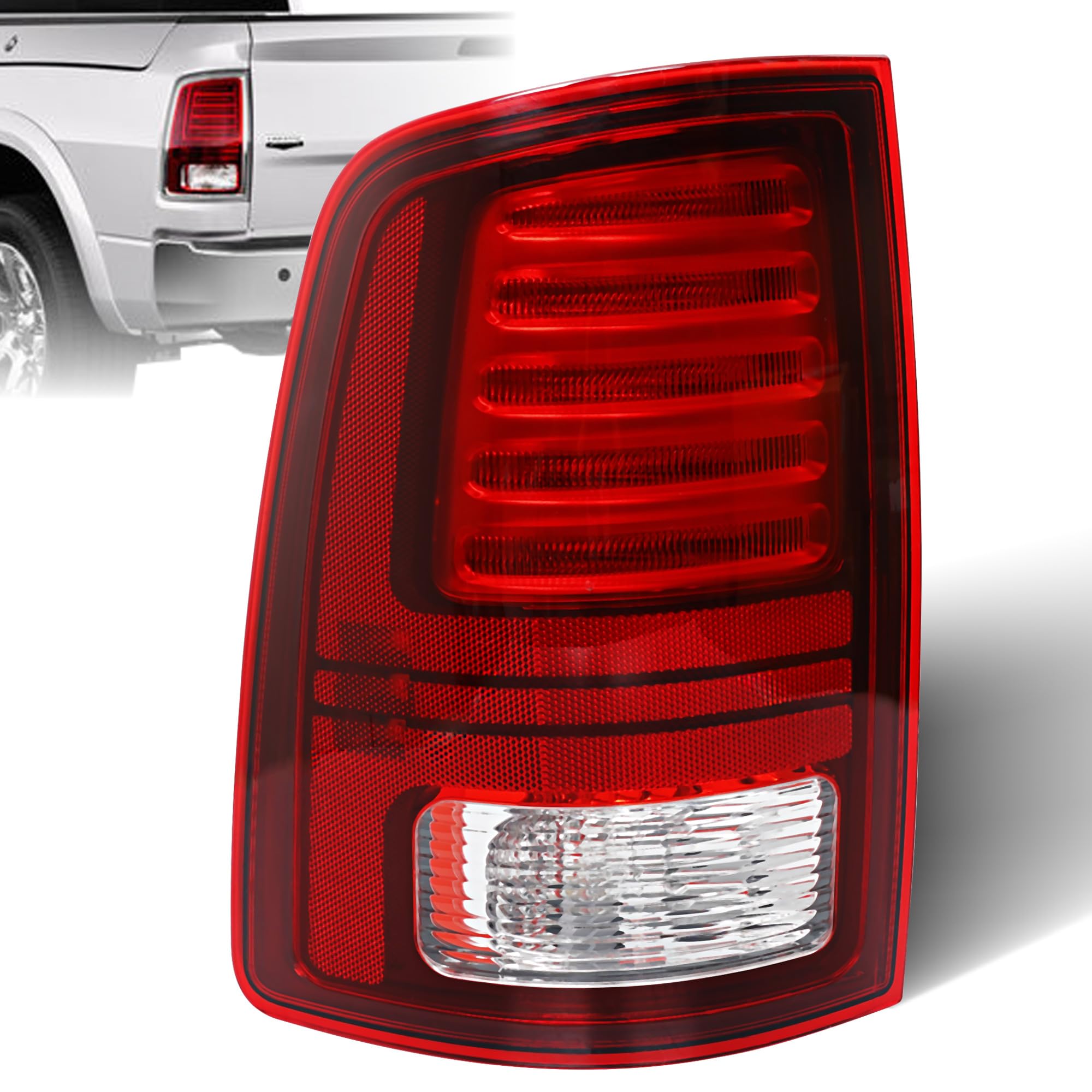 Photo 1 of Misakomo LED Tail Lights for Dodge Ram 1500 2013-2018 and Ram 2500/3500 2014-2018 - Rear Taillight Assembly Replaces for 68093081AB, 68093081AC, and CH2800202 - Tail Lamp for Driver Left Side LH