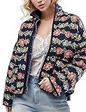 Yimoon Women's Cropped Puffer Quilted Jacket