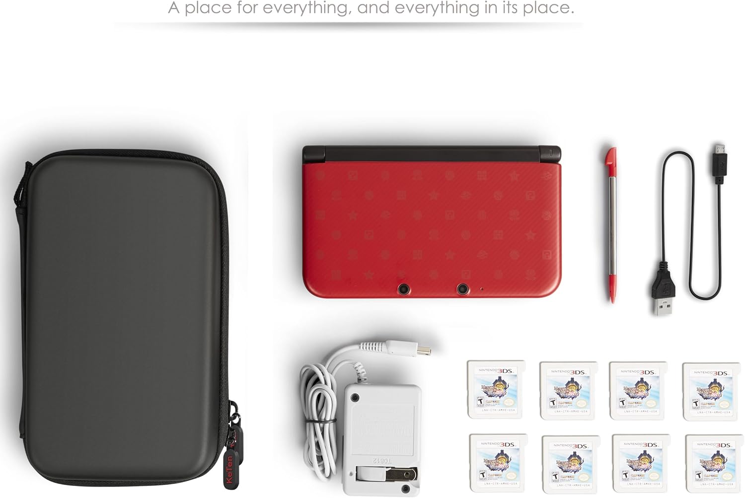Carry Case for Nintendo New 2DS XL/New 3DS XL, Keten Hard Travel Protective Shell for New Nintendo 3DS, New 2DS Console&Game, Also for Anker External Battery Store: Electronics
