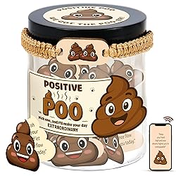 60 Positive Poo Cards Jar, Affirmation Cards For