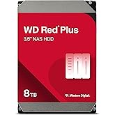 Western Digital 8TB WD Red Plus NAS Internal Hard Drive HDD - 5640 RPM, SATA 6 Gb/s, CMR, 256 MB Cache, 3.5" - WD80EFPX