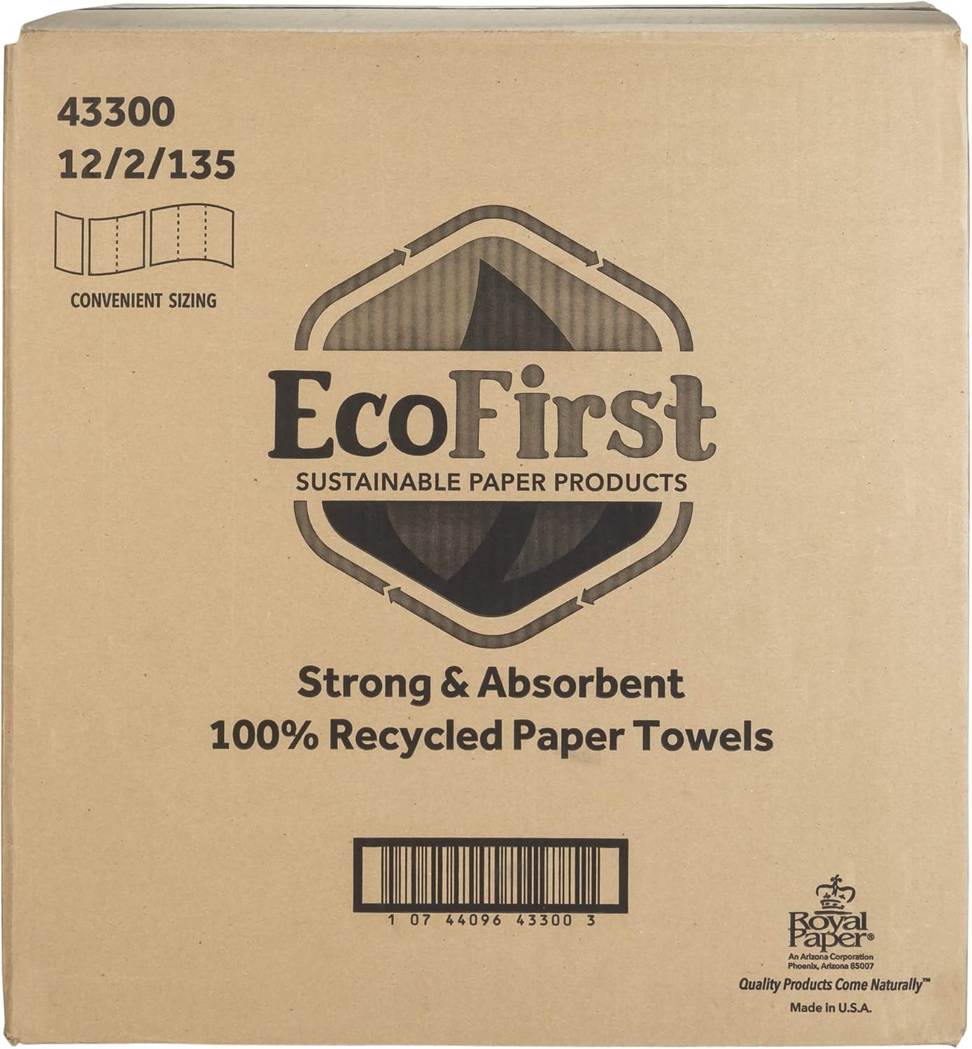 EcoFirst Recycled Paper Towels (2 Rolls) - Bulk Paper Towels - Paper Towels Half Sheet - Kitchen Paper Towels - Eco Friendly Paper Towels - Whitened Without Bleach - Free of Dyes, Inks & Fragrances: Health & Personal Care