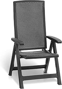 Keter - Silla reclinable de jardín exterior Montreal, Color grafito