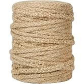 Tenn Well 100ft 5mm Jute Twine Braided Natural Rope for Crafts | Thick twine for gift wrapping, gardening, cat tower repair, 