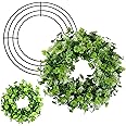2 Pack Wreath Frames, 12 inch Wire Wreath Frames, Large Wreath Form, Dark Green Wreath Ring, Round Metal Wreath Frame for St Patricks Day Wreath Making Supply, Front Door Wreath, Craft, Outdoor Decor