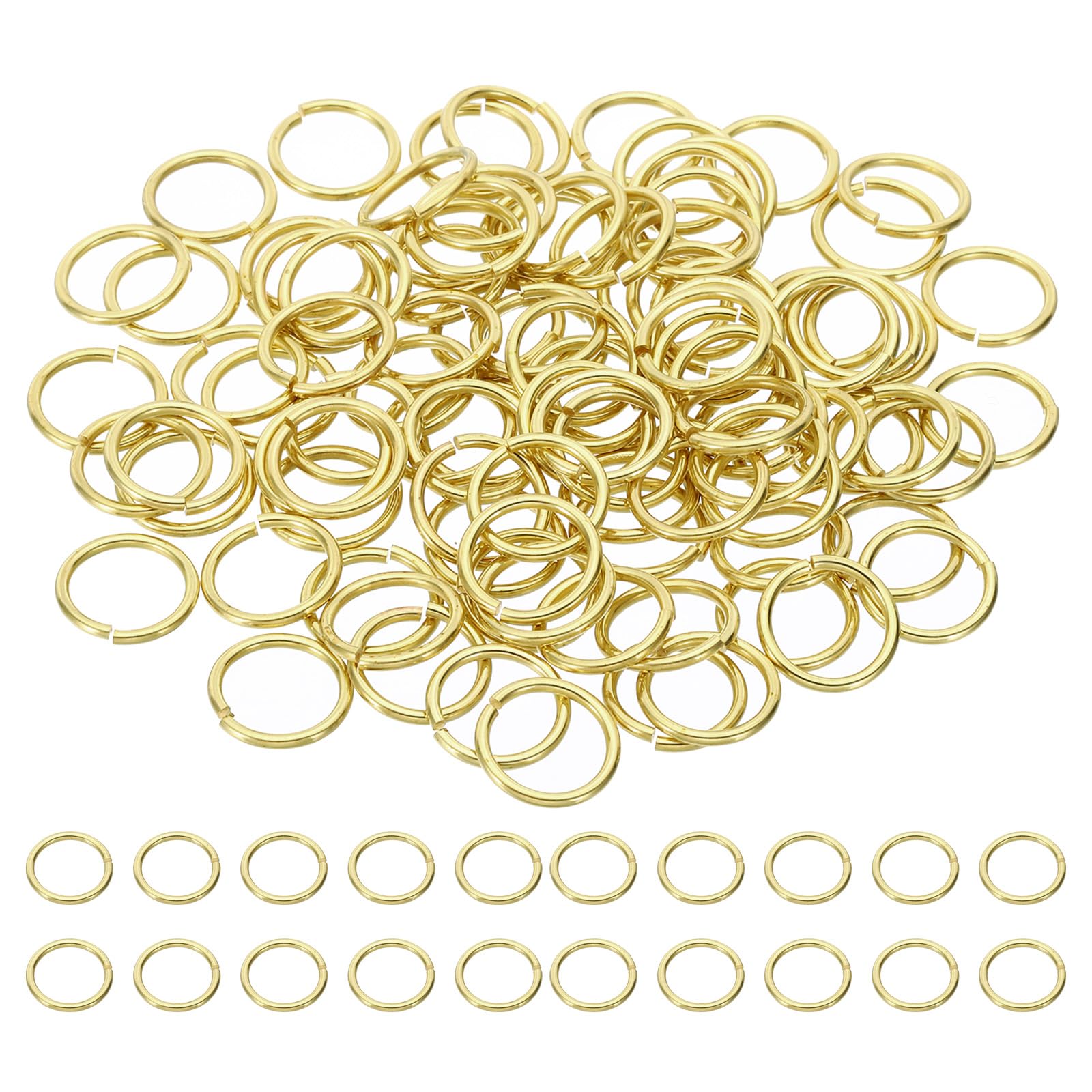 PATIKIL 14mm Open Jump Rings, 100Pcs Solid Copper Round Ring Charm Loops Connectors for Jewelry Making Crystal Garland Necklaces Earrings Keychains Craft DIY, Copper