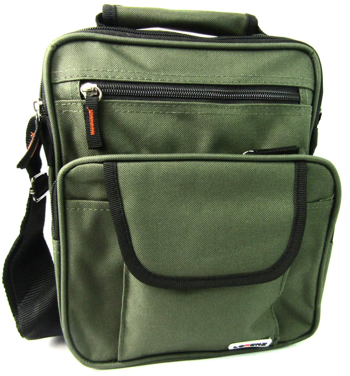 New Large Mens Ladies Handbag Bag Work Travel Cross Body Shoulder 4 Zips Bag (Green), M