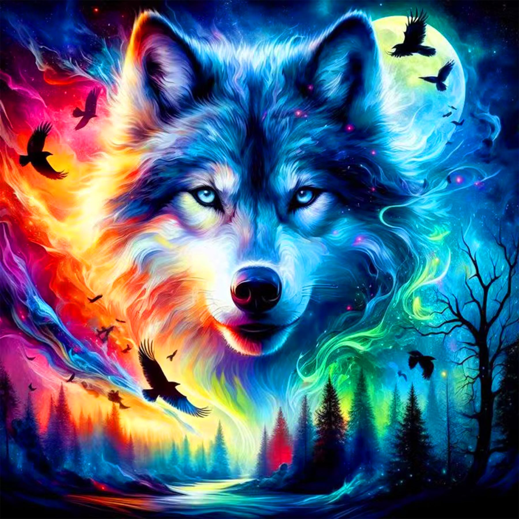 Meothan 5D Diamond Art Kits for Adults Wolf Diamond