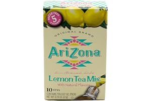 Arizona Lemon Iced Tea Stix Sugar Free, 10Countper Box (Pack of 6), Low Calorie Single Serving Drink Powder Packets, Just Add Water for a Deliciously Refreshing Iced Tea Beverage