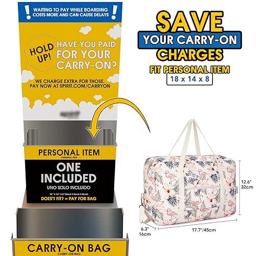 Duffle Bag Spirit Personal Item Size 18x14x8 Bag With Wheels