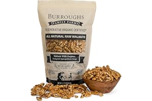 BURROUGHS FAMILY FARMS Organic Raw Walnuts Halves & Pieces 1.7lb – Unpasteurized, Regeneratively Grown in California – Whole, Fresh, Unsalted – Plant-Based Omega-3s