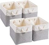 Mangata Canvas Storage Boxes 33x38x33cm Set of 4 Grey White Large Foldable view 1