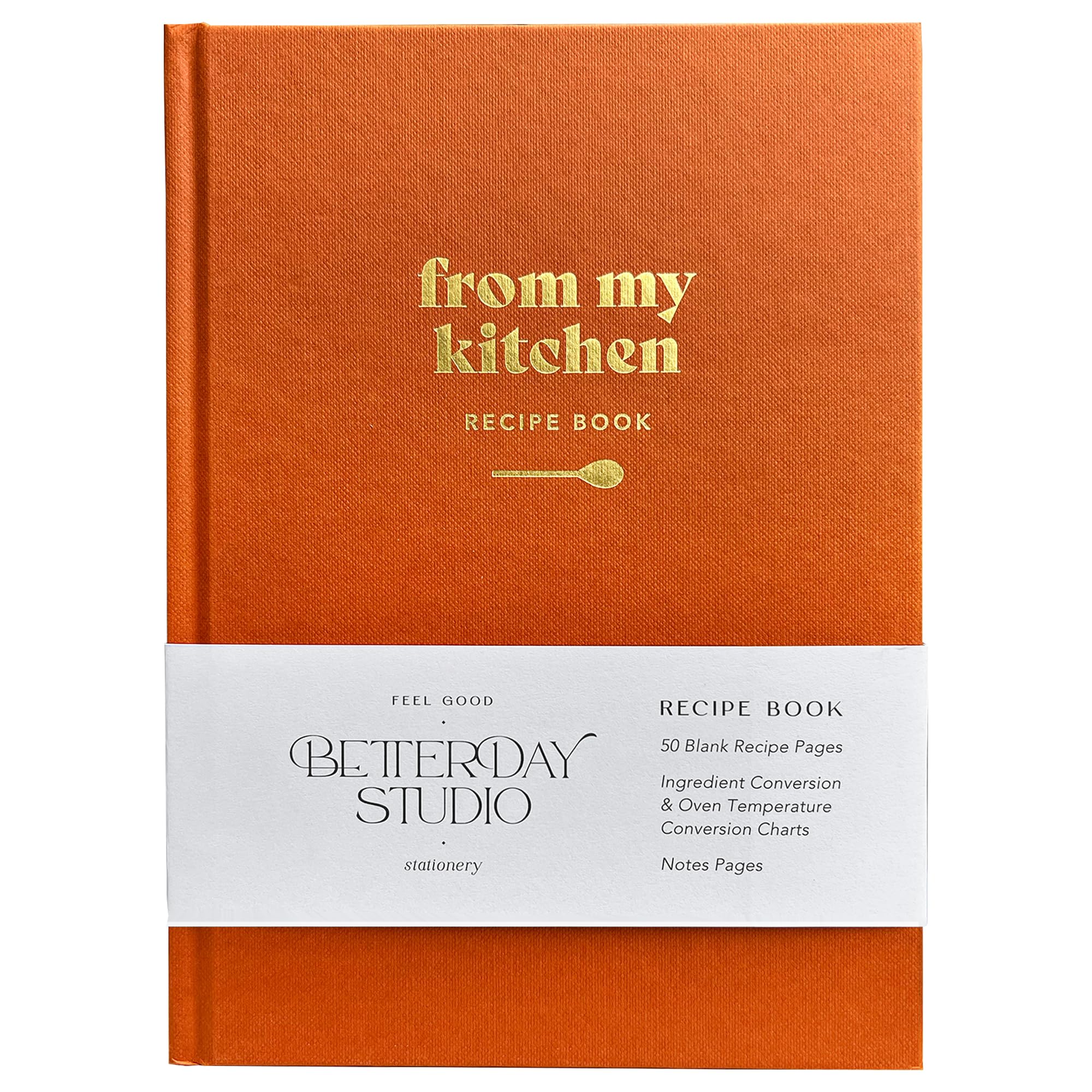 From My Kitchen - Blank Recipe Book for Own Recipes, Recipe Journal, Personalised Notebook To Write Your Own Food Diary or Baking Journal, DIY Recipe Book, Recipe Notebook (Rust Orange) — image 1
