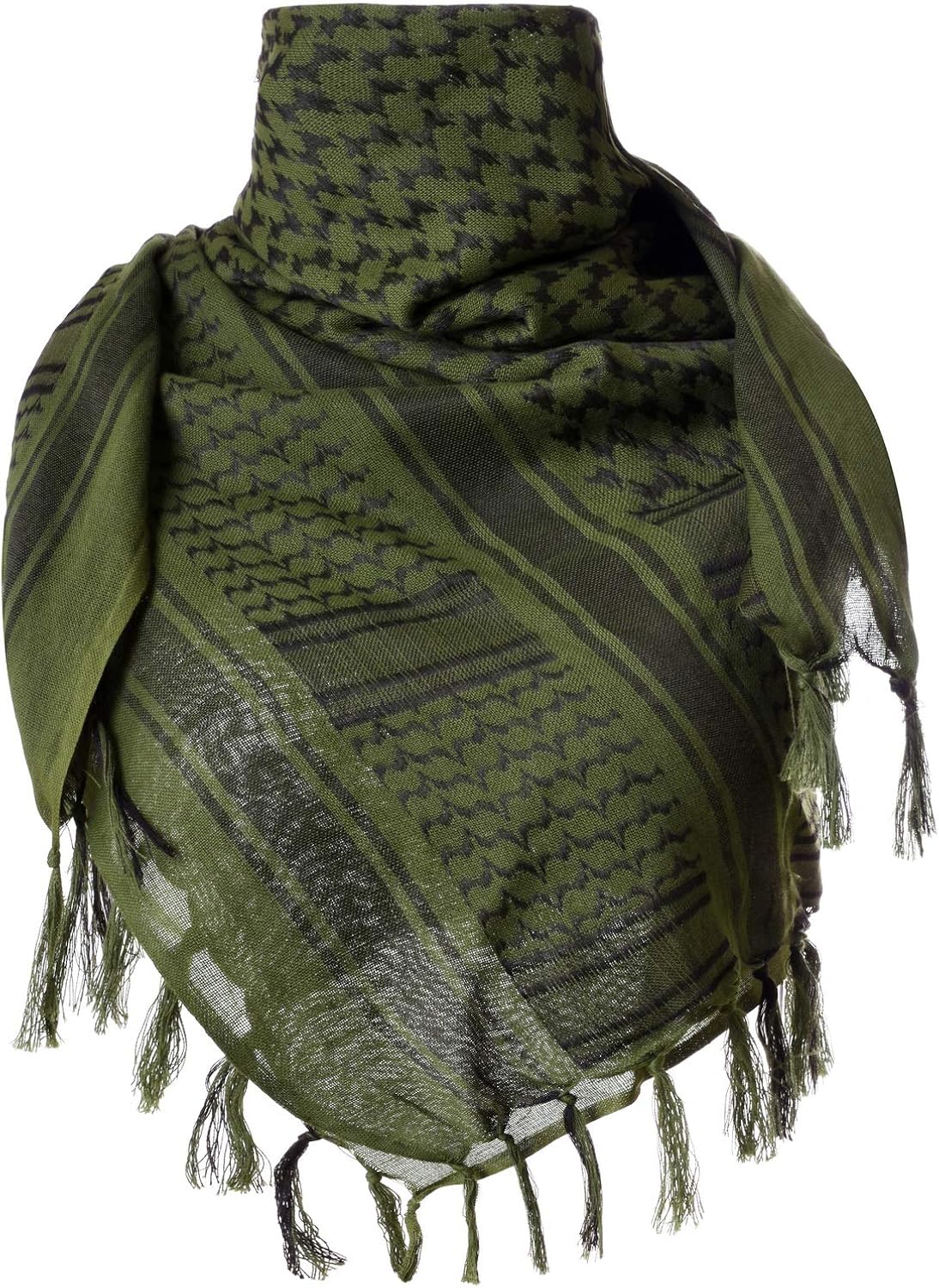 ChinFun 100% Cotton Keffiyeh Tactical Desert Scarf Military Arab Scarf Wrap Shemagh