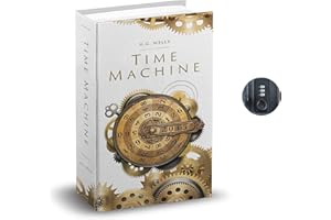 Diversion Book Safe by Funderstood, Safe Lock Box, Book Safe with Combo Lock, Portable Metal Safe Box, Book Safe, Secret Book Hidden Safe, 2.25” X 6.125” X 9.5” (Combo Lock, The Time Machine)