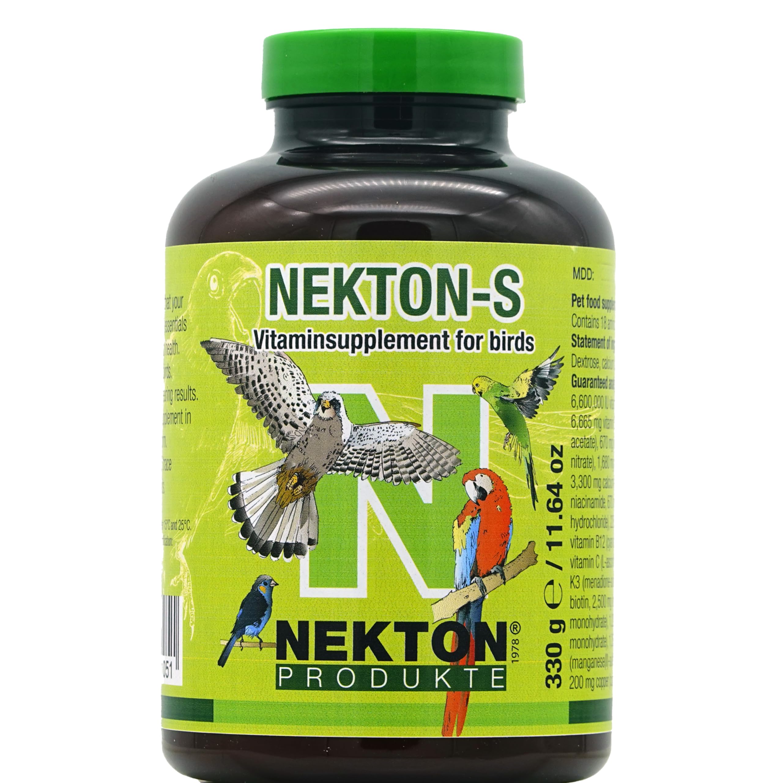 NEKTON -S Multivitamin Preparation for Birds Vitamins, Amino Acids, Minerals and Trace Elements Made in Germany (330 g)