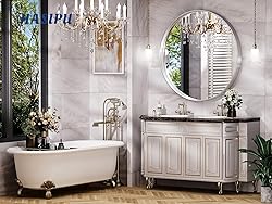 Hasipu 38 Inch Wall Mirror for Bathroom, Round